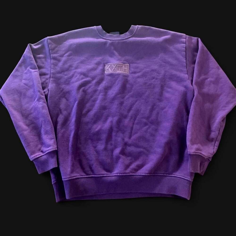 Kith Purple Pullover Streetwear Hypebeast “KXTH” Box Logo Crewneck Tyre Size S